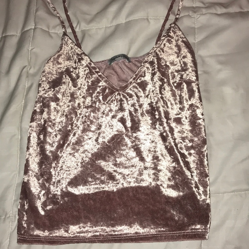 light pink velvet tank top